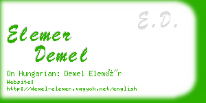 elemer demel business card